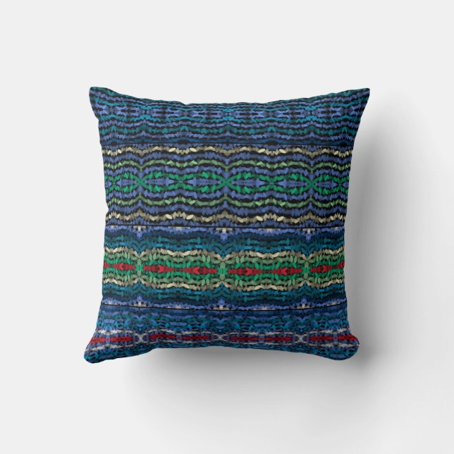 Four Part Harmony Translucent Alternating Shapes  Throw Pillow (Back)
