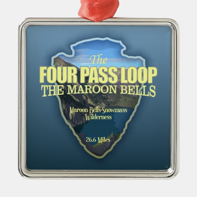 Four Pass Loop (arrowhead) Metal Ornament (Front)