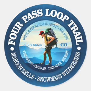 Four Pass Loop Trail (Hiker C) Classic Round Sticker