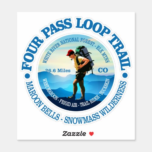 Four Pass Loop Trail Hiker C Sticker