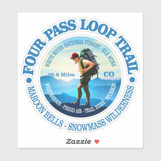 Four Pass Loop Trail (Hiker C) Sticker (Sheet)