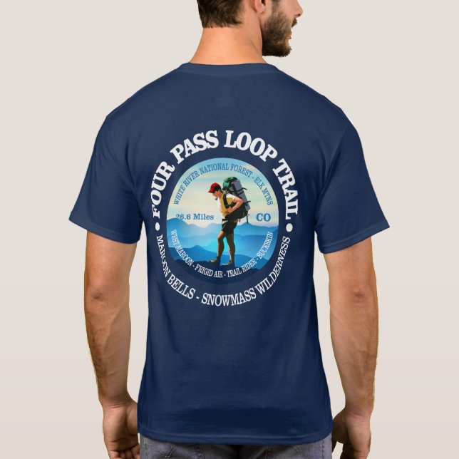 Four Pass Loop Trail (Hiker C) T-Shirt (Back)