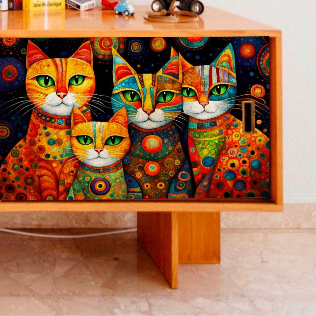 Four Patterned Cats Decoupage Tissue Paper (Creator Uploaded)