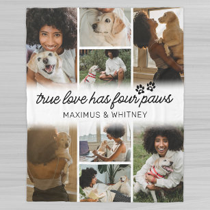 Four Paws Dog Owner Photo Fleece Blanket