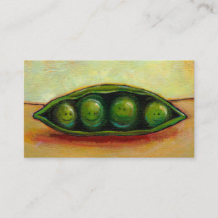 Four peas in a pod fun unique original art business card