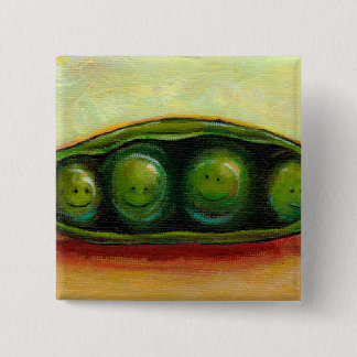 Four peas in a pod fun unique original art pinback button