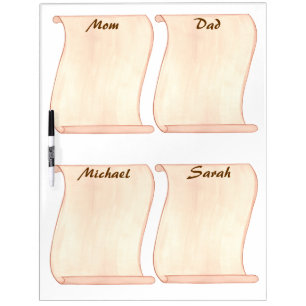 Four Personalized Scrolls - Dry Erase Board