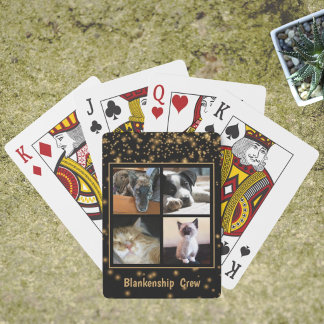 Four Pet or Family Custom Photograph Personalized Poker Cards