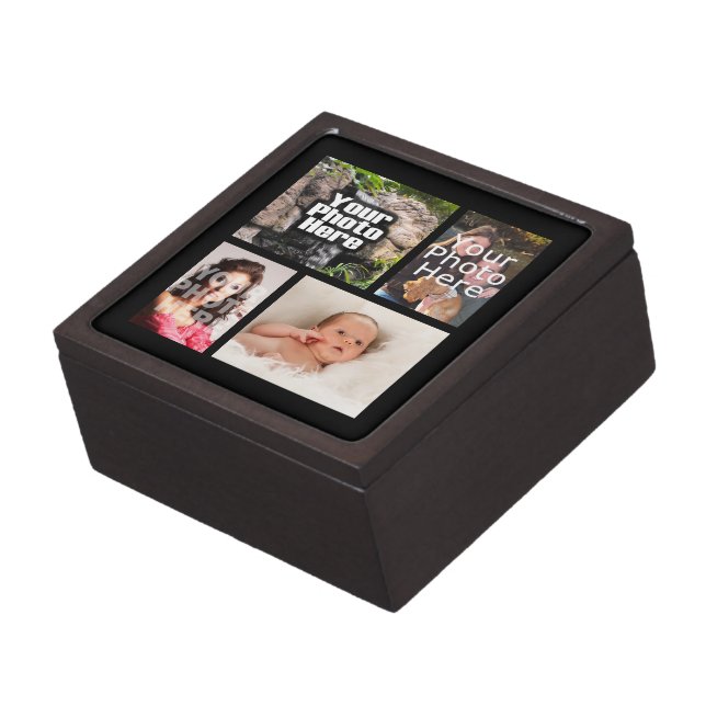 Four Photo Collage Custom Keepsake Box (Side)