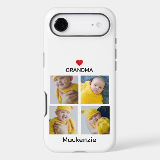 Four Photo Collage Heart Personalized Custom Text iPhone 17 Air Case