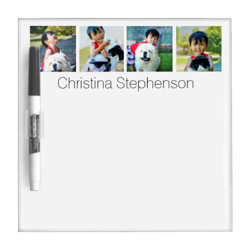 Four Photo Collage Mosaic Personalized Name To_do Dry_Erase Board