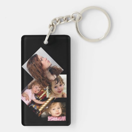 Four Photo Collage Template Keychain