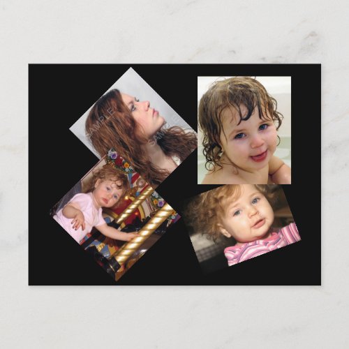 Four Photo Collage Template Postcard