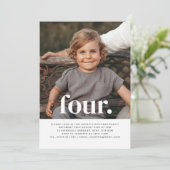 Four Photo First Birthday Invitation  (Standing Front)
