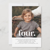 Four Photo First Birthday Invitation  (Front)