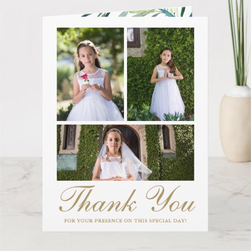 Four Photo Greenery First Communion 