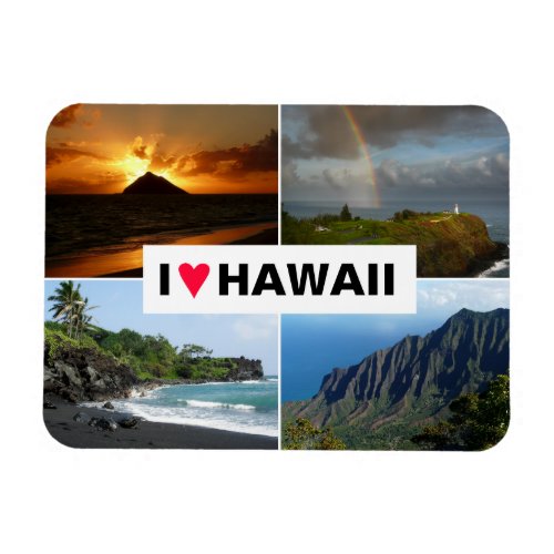 Four photo Hawaii collage souvenir Magnet