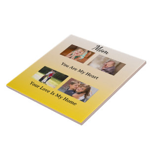 Four Photo Layout – Cream & Gold Tribute Ceramic Tile
