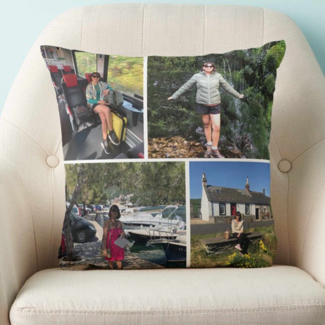 Four Photo Montage Throw Pillow (Creator Uploaded)