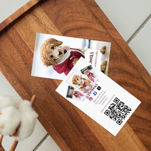 Four Photo Petfluencer Business Card