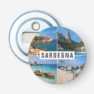 Four photo Sardinia beaches collage souvenir Bottle Opener