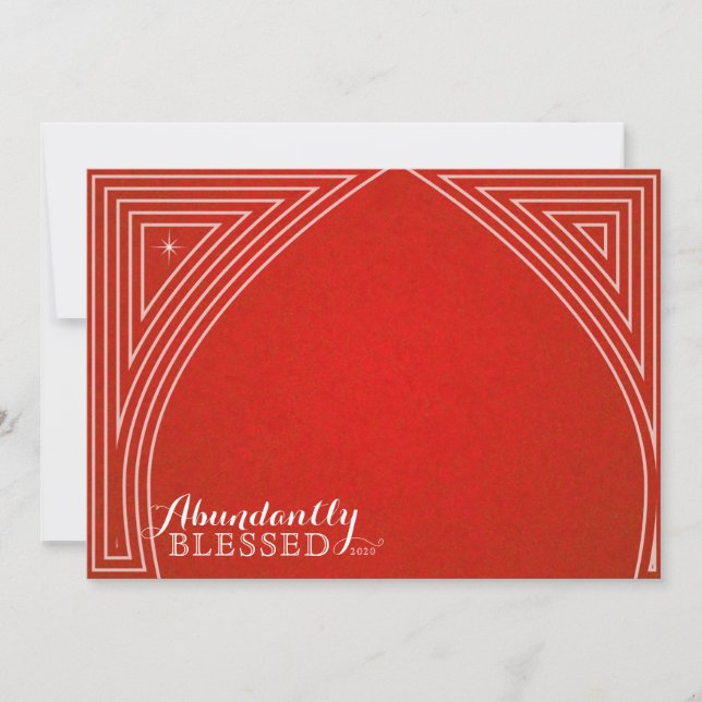 Four Photo Star Dome Overlay Flat Holiday Card (Front)