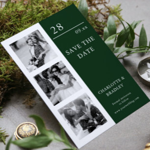 Four Photo Wedding Collage Modern Minimalist Save The Date