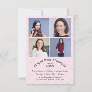 Four Photos Collage Arrows-3x5 Grad Announcement
