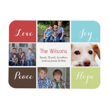 Four Photos Collage Custom Magnets by XmasMall at Zazzle