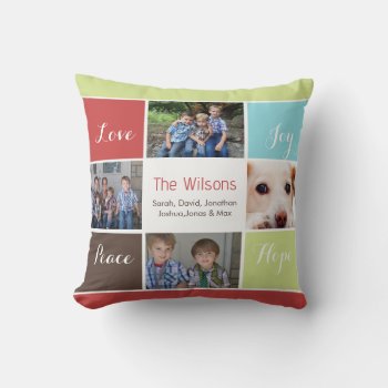 Four Photos Collage Custom Pillows by XmasMall at Zazzle