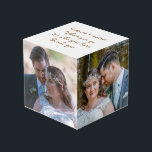 Four photos Couple Wedding Romantic Quote Cube<br><div class="desc">Simply swap in your four favorite photos from your wedding day, or family photos, and on the top the lovely words It doesn’t matter where you go, it’s who you have beside you. These words can be easily personalised if you wish, and the font style and color and the white...</div>