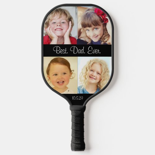 Four Photos Customizable Personalized Greeting Pickleball Paddle