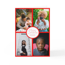 Four Photos red border Love Peace Happiness