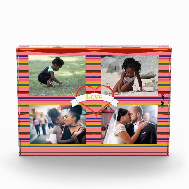 Four Picture Heart Photo Block - HAMbWG (Front)