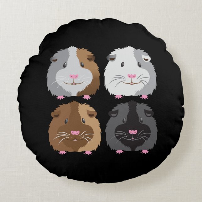 Four piggies round pillow (Front)
