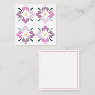 Four pink floral shapes Enclosure Card