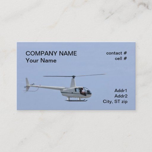 Customizable four place light helicopter business card