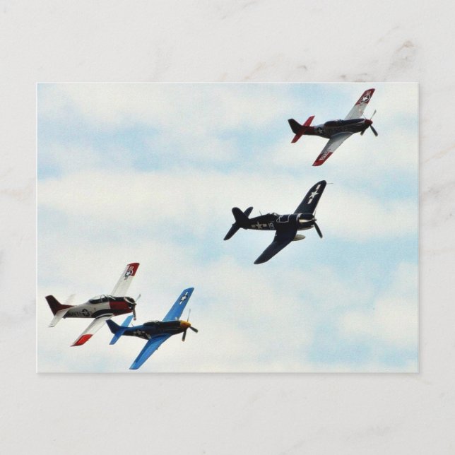 Four Planes Ons Sky Postcard (Front)
