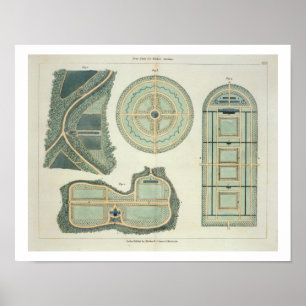 Four Plans for Kitchen Gardens, from 'Hints on the Poster