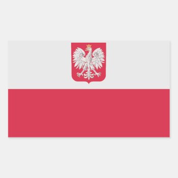 Four Poland National Flag Rectangular Sticker by abbeyz71 at Zazzle
