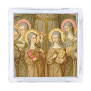 Four Poor Clare Saints (SAU 027) Silver Finish Lapel Pin