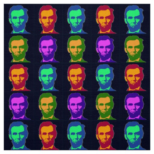 Four Pop Art Abraham Lincolns Fabric