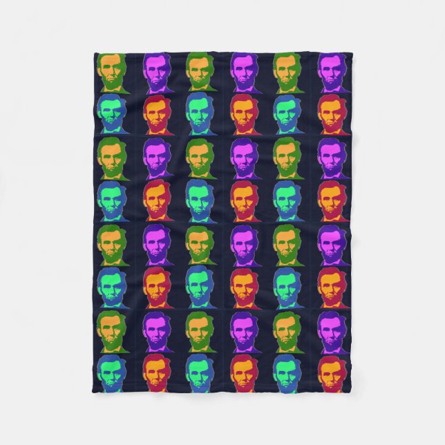 Four Pop Art Abraham Lincolns Fleece Blanket (Front)