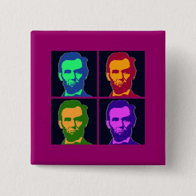Four Pop Art Abraham Lincolns Pinback Button (Front)