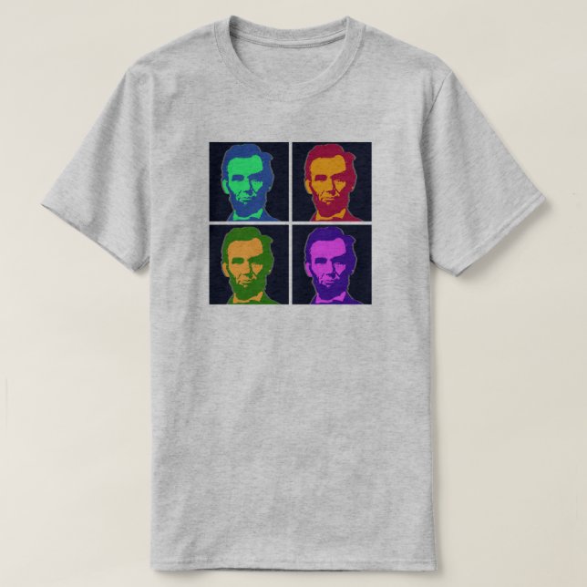 Four Pop Art Abraham Lincolns T-Shirt (Design Front)