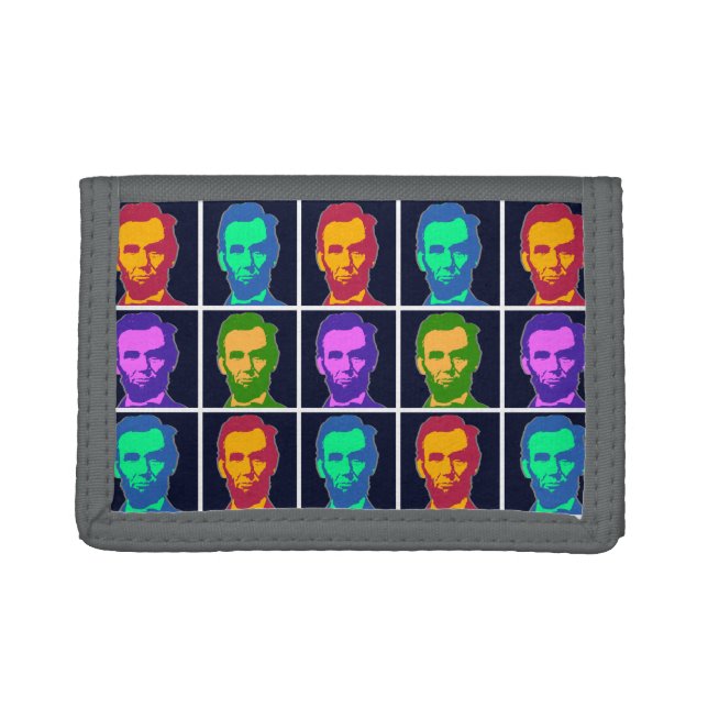 Four Pop Art Abraham Lincolns Trifold Wallet (Front)