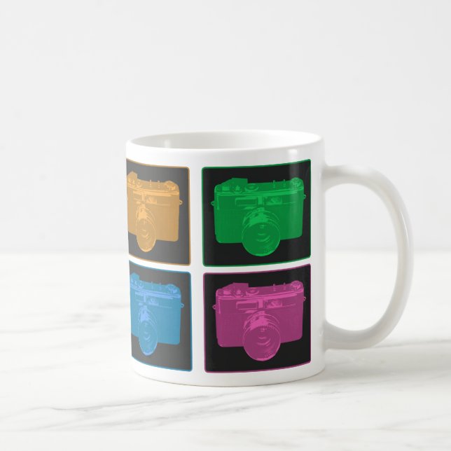 Four Pop Art Cameras Coffee Mug (Right)