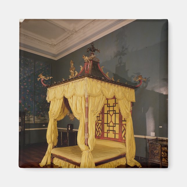 Four Poster Bed, in the Chinese style, 1750s Magnet (Front)