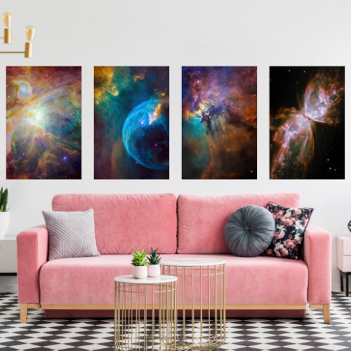 Four Pretty Nebula Photos Wall Art Sets