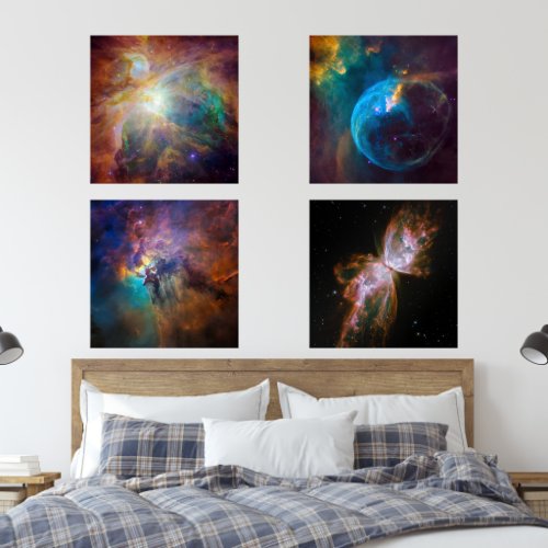 Four Pretty Nebula Photos Wall Art Sets